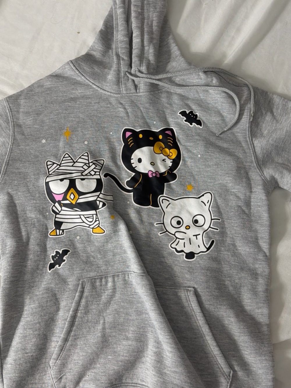 Sanrio Hello Kitty Halloween Cat Grey Pullover Hoodie